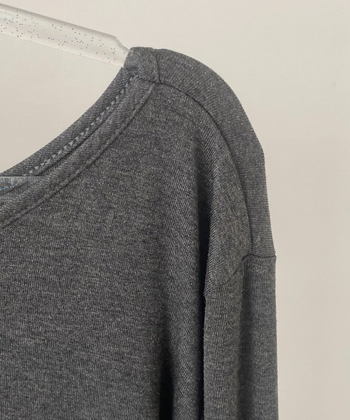 MAISON DE THERESE（メゾン ド テレーズ）の「片肩オフショルダー サイド紐絞りロング T シャツ（シャツ/ブラウス・レディース・GRAY/Black・M）」の11枚目の写真