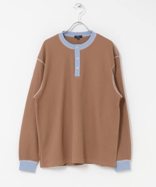 ITEMS URBANRESEARCH(アイテムズ アーバンリサーチ)の「配色ワッフルヘンリーネックカットソー(Tシャツ/カットソー・メンズ・モカ/チャコールグレー/ブラック/アイボリー・LARGE/MEDIUM)」の4枚目の写真