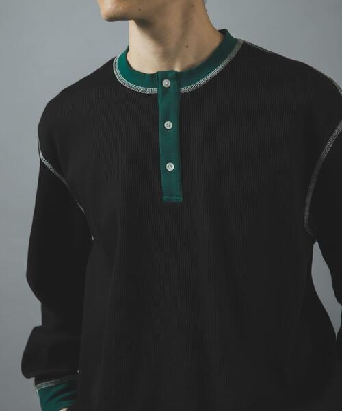 ITEMS URBANRESEARCH(アイテムズ アーバンリサーチ)の「配色ワッフルヘンリーネックカットソー(Tシャツ/カットソー・メンズ・モカ/チャコールグレー/ブラック/アイボリー・LARGE/MEDIUM)」の13枚目の写真