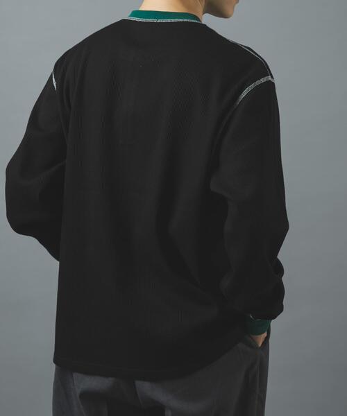 ITEMS URBANRESEARCH(アイテムズ アーバンリサーチ)の「配色ワッフルヘンリーネックカットソー(Tシャツ/カットソー・メンズ・モカ/チャコールグレー/ブラック/アイボリー・LARGE/MEDIUM)」の14枚目の写真