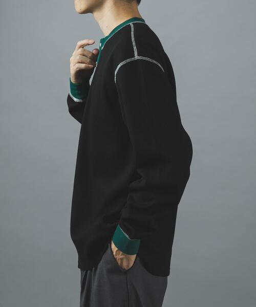 ITEMS URBANRESEARCH(アイテムズ アーバンリサーチ)の「配色ワッフルヘンリーネックカットソー(Tシャツ/カットソー・メンズ・モカ/チャコールグレー/ブラック/アイボリー・LARGE/MEDIUM)」の16枚目の写真