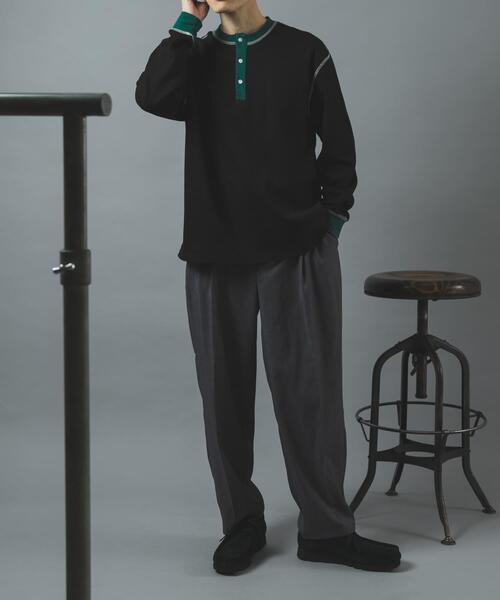 ITEMS URBANRESEARCH(アイテムズ アーバンリサーチ)の「配色ワッフルヘンリーネックカットソー(Tシャツ/カットソー・メンズ・モカ/チャコールグレー/ブラック/アイボリー・LARGE/MEDIUM)」の18枚目の写真