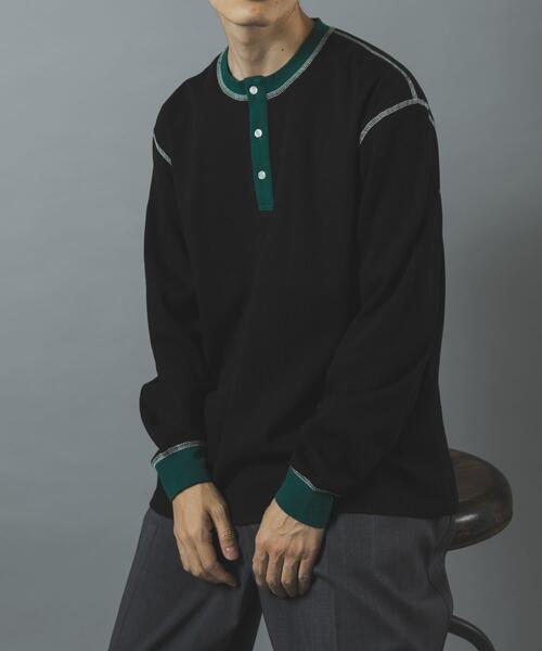 ITEMS URBANRESEARCH(アイテムズ アーバンリサーチ)の「配色ワッフルヘンリーネックカットソー(Tシャツ/カットソー・メンズ・モカ/チャコールグレー/ブラック/アイボリー・LARGE/MEDIUM)」の20枚目の写真