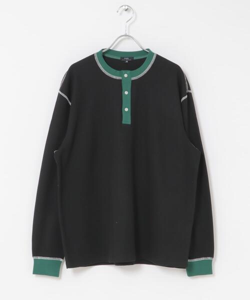 ITEMS URBANRESEARCH(アイテムズ アーバンリサーチ)の「配色ワッフルヘンリーネックカットソー(Tシャツ/カットソー・メンズ・モカ/チャコールグレー/ブラック/アイボリー・LARGE/MEDIUM)」の21枚目の写真