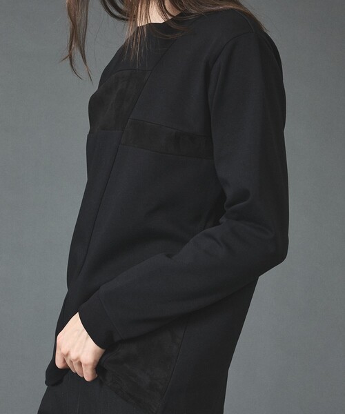 5351 POUR LES HOMMES(ゴーサンゴーイチプールオム)の「コンビネーション スエード 長袖Tシャツ(Tシャツ/カットソー・メンズ・ブラック/カーキ/ホワイト・48/46/44/50)」の14枚目の写真