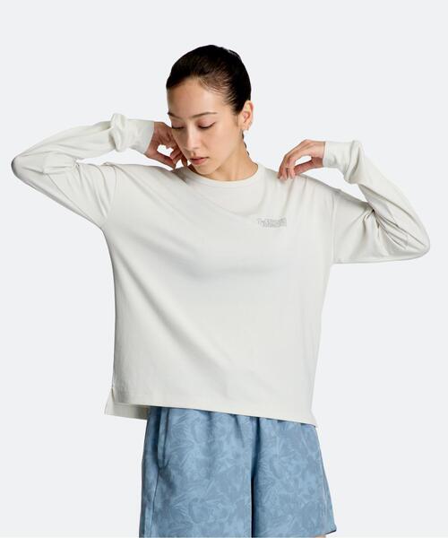 UNDER ARMOUR(アンダーアーマー)の「UAテック グラフィック ロングスリーブ Tシャツ(トレーニング/レディース)(Tシャツ/カットソー・レディース・オフホワイト・L/XL/M)」の1枚目の写真
