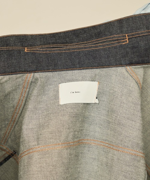 I'm here:(アイムヒアー)の「【I'm here】TWIST SLEEVE DENIM JACKET(デニムジャケット・メンズ・ネイビー/ブラック・L/M)」の21枚目の写真