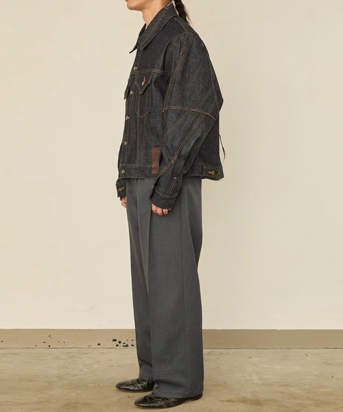 I'm here:(アイムヒアー)の「【I'm here】TWIST SLEEVE DENIM JACKET(デニムジャケット・メンズ・ネイビー/ブラック・L/M)」の12枚目の写真