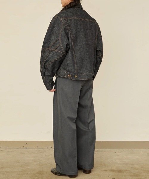 I'm here:(アイムヒアー)の「【I'm here】TWIST SLEEVE DENIM JACKET(デニムジャケット・メンズ・ネイビー/ブラック・L/M)」の13枚目の写真