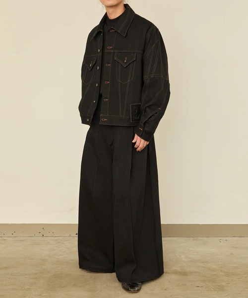 I'm here:(アイムヒアー)の「【I'm here】TWIST SLEEVE DENIM JACKET(デニムジャケット・メンズ・ネイビー/ブラック・L/M)」の5枚目の写真