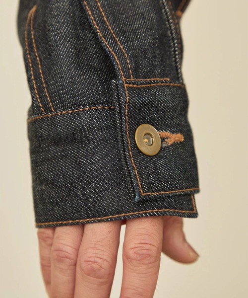 I'm here:(アイムヒアー)の「【I'm here】TWIST SLEEVE DENIM JACKET(デニムジャケット・メンズ・ネイビー/ブラック・L/M)」の16枚目の写真