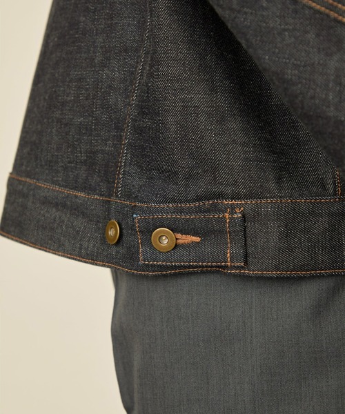 I'm here:(アイムヒアー)の「【I'm here】TWIST SLEEVE DENIM JACKET(デニムジャケット・メンズ・ネイビー/ブラック・L/M)」の20枚目の写真