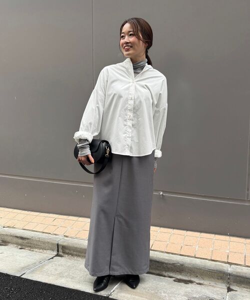 le.coeur blanc(ルクールブラン)の「ウールライクIラインスカート(スカート・レディース・ブラック/グレー・38/36)」の20枚目の写真