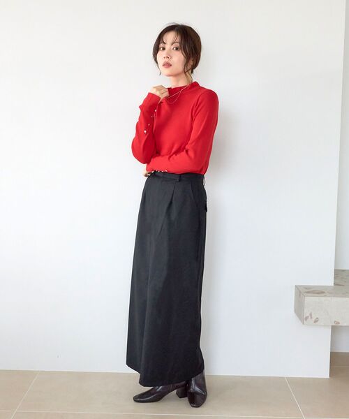 le.coeur blanc(ルクールブラン)の「ウールライクIラインスカート(スカート・レディース・ブラック/グレー・38/36)」の10枚目の写真