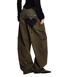 SECONDMONO（セカンドモノローグ）の「ハートグラフィックバルーンパンツ [KHAKI]_SEWPT018KHAKI（その他パンツ）」