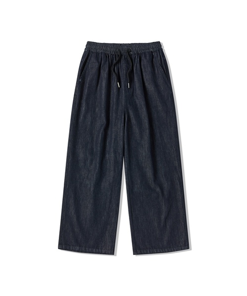 LIFE WORK(ライフワーク)の「レディース LW3 ベーシックデニムワイドバンディングパンツ(デニムパンツ・レディース・ネイビー/インディゴブルー/ブラック・SMALL/MEDIUM)」の2枚目の写真
