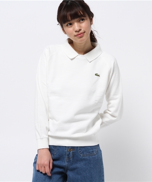 LACOSTE（ラコステ）の「【FUDGE5月号掲載】LACOSTE / ポロ カラー スウェット SPECIAL（スウェット・レディース・ホワイト/ネイビー・ONE SIZE）」の11枚目の写真