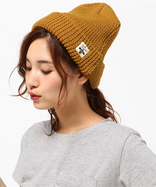 チチカカ(チチカカ)の「ワッフルニットキャップ (ニットキャップ/ビーニー・レディース・ブラック/マスタード/ブルー・FREE)」の3枚目の写真