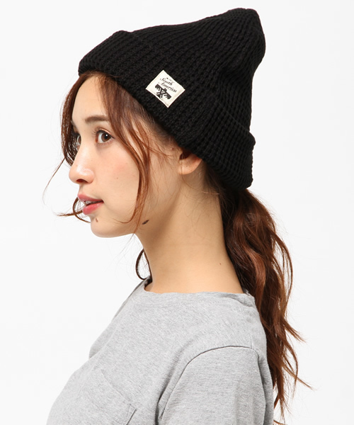 チチカカ(チチカカ)の「ワッフルニットキャップ (ニットキャップ/ビーニー・レディース・ブラック/マスタード/ブルー・FREE)」の4枚目の写真