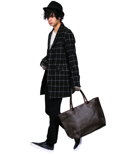 ８(eight)（エイト）の「レザー トートバッグ シンプル 本革（トートバッグ・メンズ・ブルー/ブラウン/キャメル/ブラック/ネイビー・FREE）」の12枚目の写真