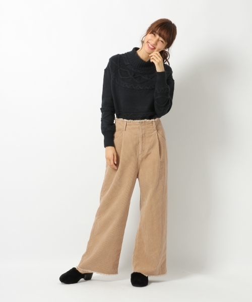 Heather（ヘザー）の「Wフリンジアソートワイドパンツ　　741588（その他パンツ・レディース・ベージュ/グレー系その他/ダークブルー/ブルー・MEDIUM/SMALL）」の5枚目の写真