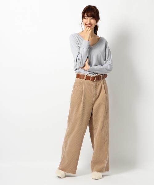 Heather（ヘザー）の「Wフリンジアソートワイドパンツ　　741588（その他パンツ・レディース・ベージュ/グレー系その他/ダークブルー/ブルー・MEDIUM/SMALL）」の6枚目の写真