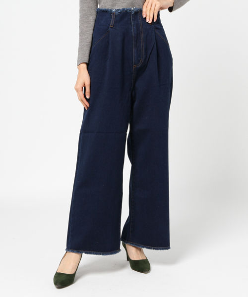 Heather（ヘザー）の「Wフリンジアソートワイドパンツ　　741588（その他パンツ・レディース・ベージュ/グレー系その他/ダークブルー/ブルー・MEDIUM/SMALL）」の19枚目の写真