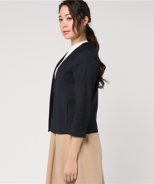 un dix cors(アンディコール)の「リネンライクジャケット(その他アウター・レディース・ブラウン/ネイビー・フリ-)」の4枚目の写真