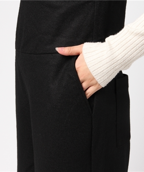 LBC（エルビーシー）の「T/Wジャージーサロペット                （つなぎ/オールインワン・レディース・ブラック/ブラウン・MEDIUM）」の8枚目の写真