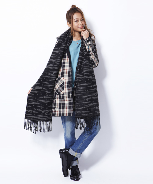 X-girl（エックスガール）の「REVERSIBLE A-LINE COAT（ステン