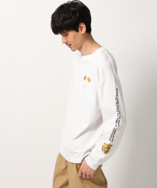 GLOBAL WORK(グローバルワーク)の「シシュウロンTEE/782695(Tシャツ/カットソー・メンズ・グレー/ホワイト・MEDIUM/LARGE)」の5枚目の写真