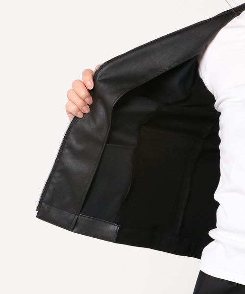 DOUBLE STANDARD CLOTHING（ダブルスタンダードクロージング）の「Sov. Neo Lether Cloth ノーカラージャケット（ノーカラージャケット・レディース・ブラック・36/38）」の4枚目の写真