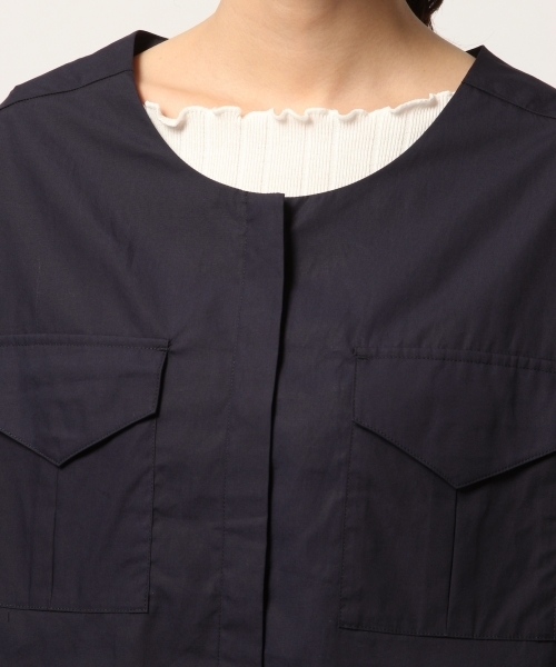 GLOBAL WORK（グローバルワーク）の「ノーカラーシャツブルゾン/795947（ブルゾン・レディース・カーキ/ネイビー・MEDIUM/LARGE）」の8枚目の写真