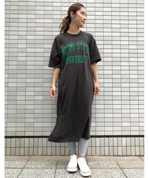 KOBE LETTUCE | MIAMIロゴプリントロング丈Tシャツワンピース/レディース/半袖[R090]神戸レタス(ワンピース)