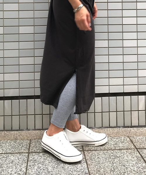 KOBE LETTUCE（コウベレタス）の「MIAMIロゴプリントロング丈Tシャツワンピース/レディース/半袖[R090]神戸レタス（ワンピース・レディース・オフホワイト/ベージュ/チャコール・FREE）」の8枚目の写真