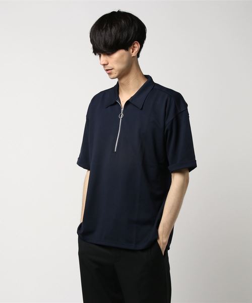 【Web限定】ポンチハーフジップポロシャツ 【Web限定】ポンチハーフジップポロシャツ