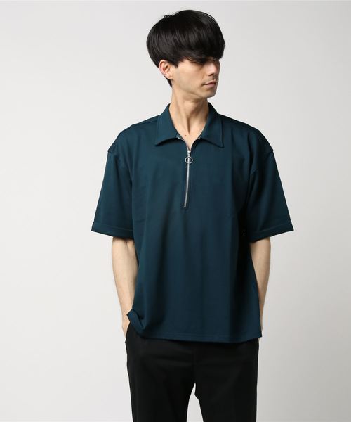 【Web限定】ポンチハーフジップポロシャツ 【Web限定】ポンチハーフジップポロシャツ