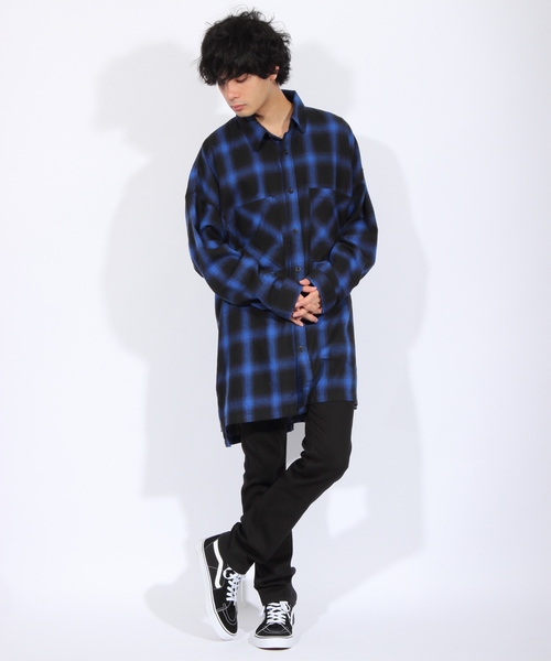 8(eight)(エイト)の「ビッグ チェックシャツ ビッグシルエット(シャツ/ブラウス・メンズ・ブラック/レッド/ブルー/グリーン・FREE)」の7枚目の写真