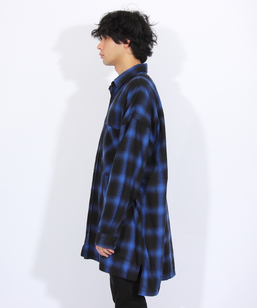 8(eight)(エイト)の「ビッグ チェックシャツ ビッグシルエット(シャツ/ブラウス・メンズ・ブラック/レッド/ブルー/グリーン・FREE)」の9枚目の写真