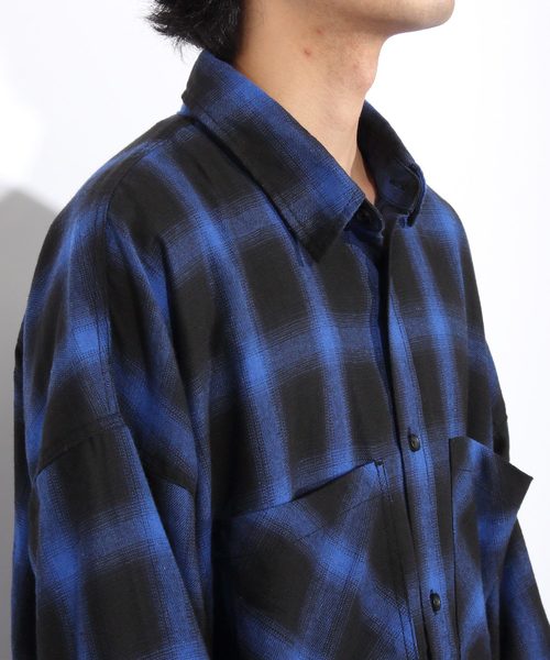 8(eight)(エイト)の「ビッグ チェックシャツ ビッグシルエット(シャツ/ブラウス・メンズ・ブラック/レッド/ブルー/グリーン・FREE)」の13枚目の写真