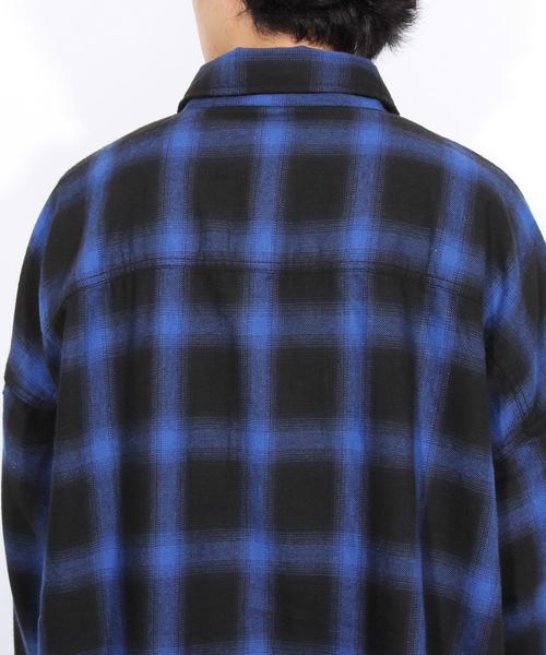 8(eight)(エイト)の「ビッグ チェックシャツ ビッグシルエット(シャツ/ブラウス・メンズ・ブラック/レッド/ブルー/グリーン・FREE)」の15枚目の写真