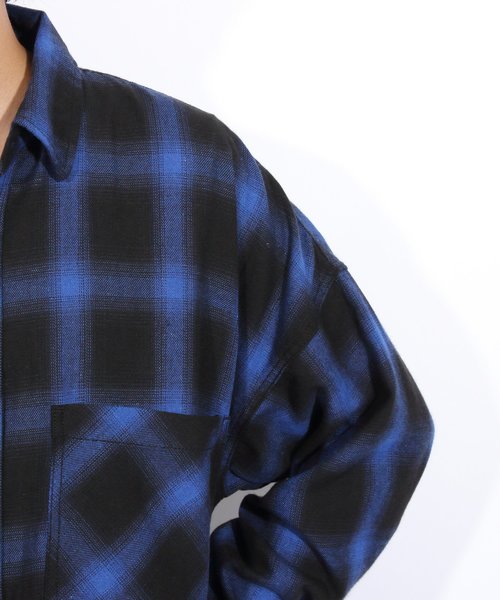 8(eight)(エイト)の「ビッグ チェックシャツ ビッグシルエット(シャツ/ブラウス・メンズ・ブラック/レッド/ブルー/グリーン・FREE)」の16枚目の写真