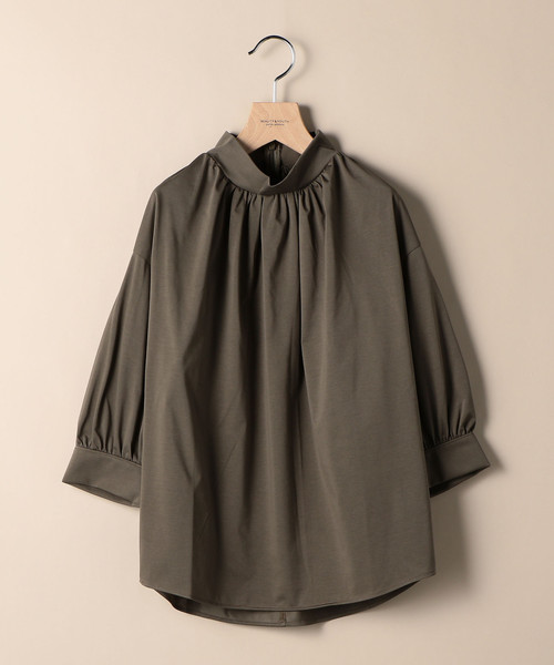 ユナイテッドアローズ ギャザーハイネックブラウス ベージュ UNITED ARROWS - ユナイテッドアローズ ギャザーハイネック