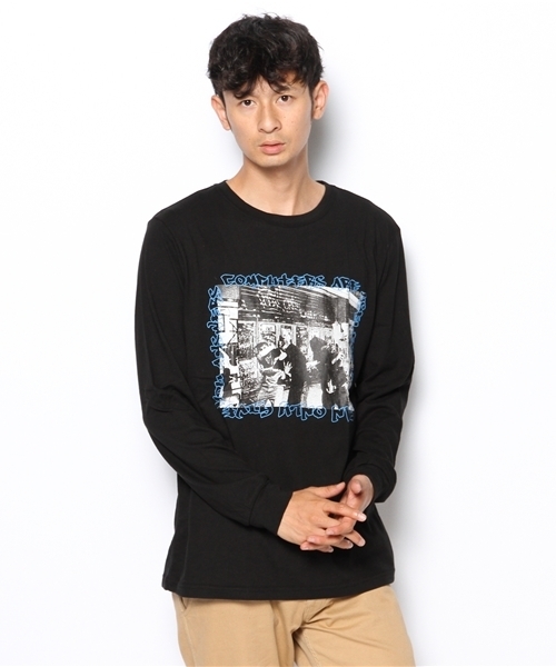 WEGO(ウィゴー)の「WEGO/ストリートフォトTee(Tシャツ/カットソー・メンズ・ホワイト/ブラック・LARGE/MEDIUM)」の1枚目の写真