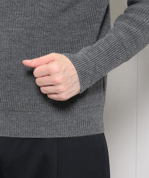 Andersen-Andersen（アンデルセンアンデルセン）の「＜ANDERSEN-ANDERSEN＞7GAUGE CREW NECK KNIT/ニット（ニット/セーター・メンズ・ネイビー/レッド/グレー・MEDIUM/X-SMALL/SMALL）」の4枚目の写真