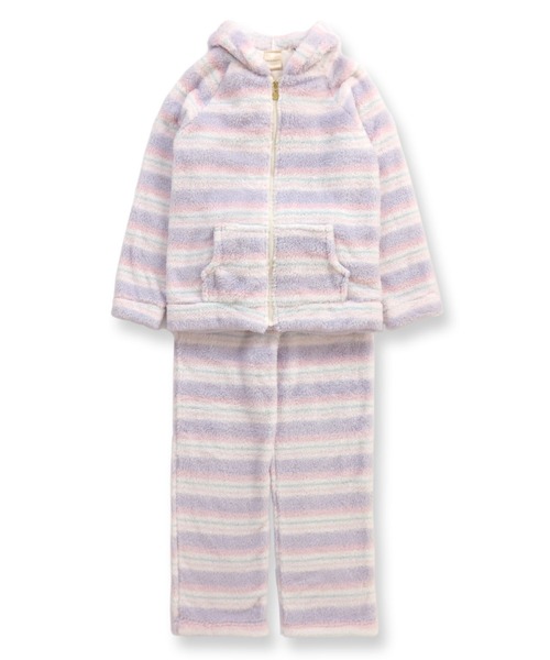 fran de lingerie(フランデランジェリー)の「memory fleece マイクロフリース パーカー上下セット(ルームウェア/パジャマ・レディース・ホワイト/パープル/ネイビー/オフホワイト/ピンク/オレンジ/ミント/ダークブルー/ワイン/ブルー/サックスブルー/チョコ/ローズ/ブルーパープル/グレー・M-L)」の11枚目の写真