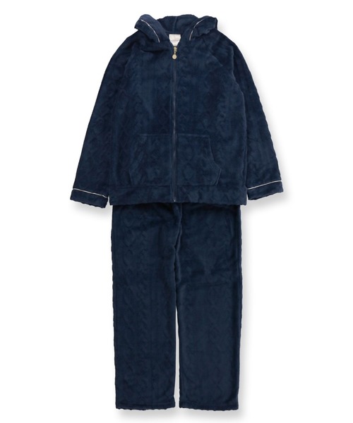 fran de lingerie(フランデランジェリー)の「memory fleece マイクロフリース パーカー上下セット(ルームウェア/パジャマ・レディース・ホワイト/パープル/ネイビー/オフホワイト/ピンク/オレンジ/ミント/ダークブルー/ワイン/ブルー/サックスブルー/チョコ/ローズ/ブルーパープル/グレー・M-L)」の7枚目の写真