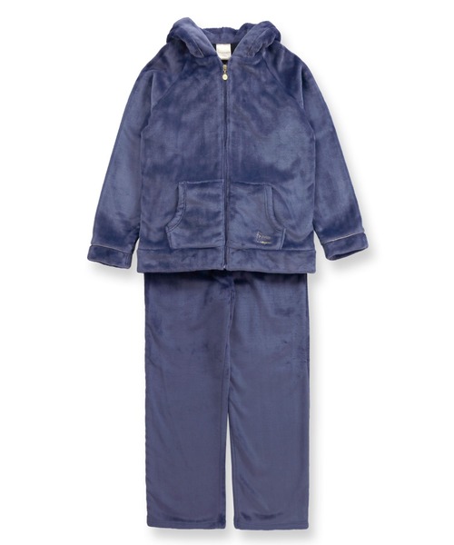 fran de lingerie(フランデランジェリー)の「memory fleece マイクロフリース パーカー上下セット(ルームウェア/パジャマ・レディース・ホワイト/パープル/ネイビー/オフホワイト/ピンク/オレンジ/ミント/ダークブルー/ワイン/ブルー/サックスブルー/チョコ/ローズ/ブルーパープル/グレー・M-L)」の9枚目の写真