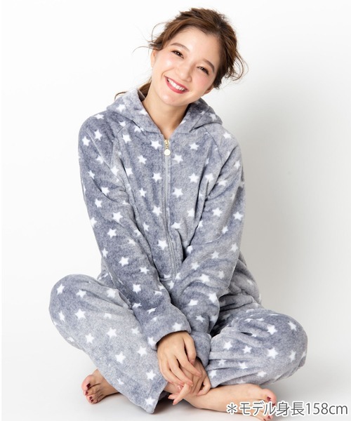 fran de lingerie(フランデランジェリー)の「memory fleece マイクロフリース パーカー上下セット(ルームウェア/パジャマ・レディース・ホワイト/パープル/ネイビー/オフホワイト/ピンク/オレンジ/ミント/ダークブルー/ワイン/ブルー/サックスブルー/チョコ/ローズ/ブルーパープル/グレー・M-L)」の20枚目の写真