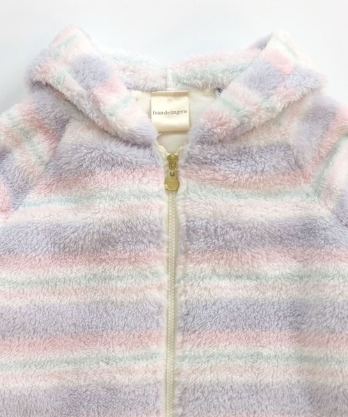 fran de lingerie(フランデランジェリー)の「memory fleece マイクロフリース パーカー上下セット(ルームウェア/パジャマ・レディース・ホワイト/パープル/ネイビー/オフホワイト/ピンク/オレンジ/ミント/ダークブルー/ワイン/ブルー/サックスブルー/チョコ/ローズ/ブルーパープル/グレー・M-L)」の19枚目の写真